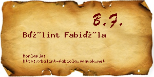 Bálint Fabióla névjegykártya